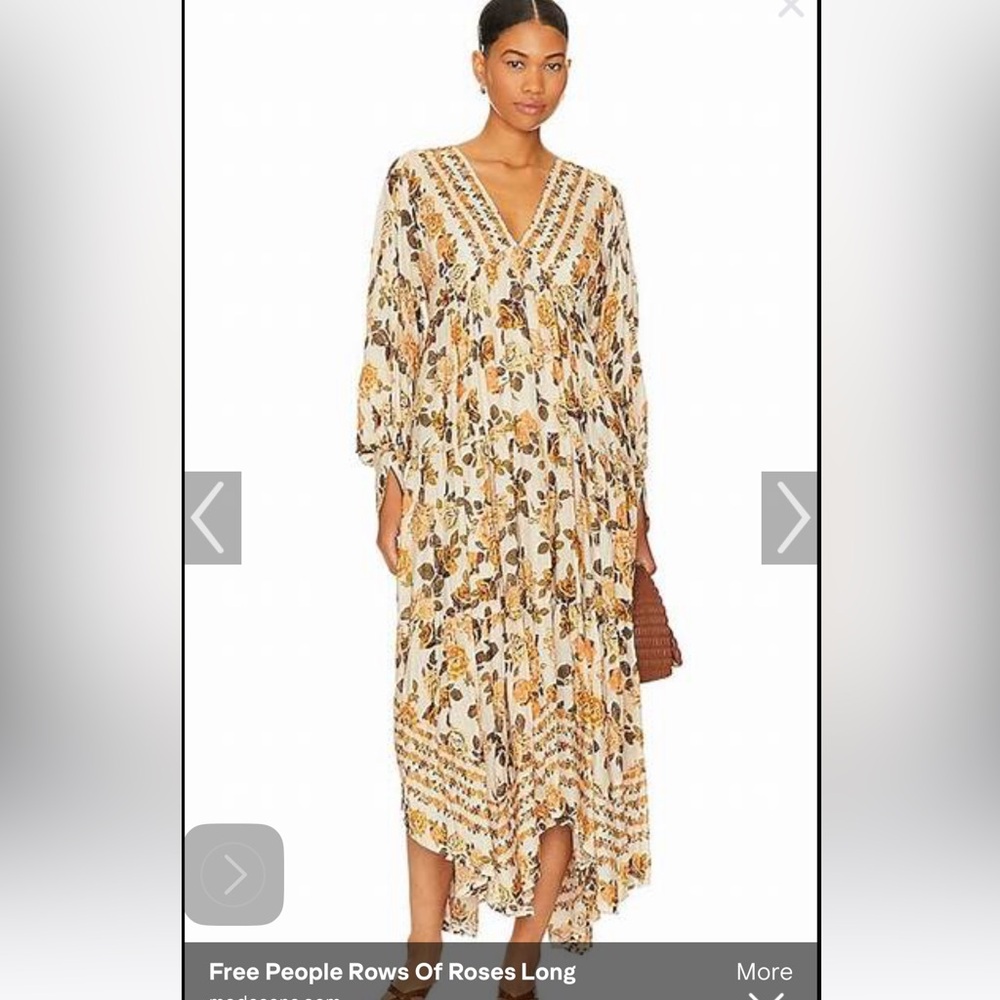 Free People Yellow roses dress